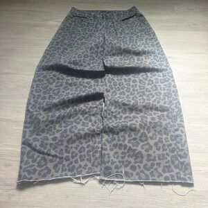 28x28 Leopard Print Baggy Wide Leg Jeans Y2K Grunge Vintage 2000s